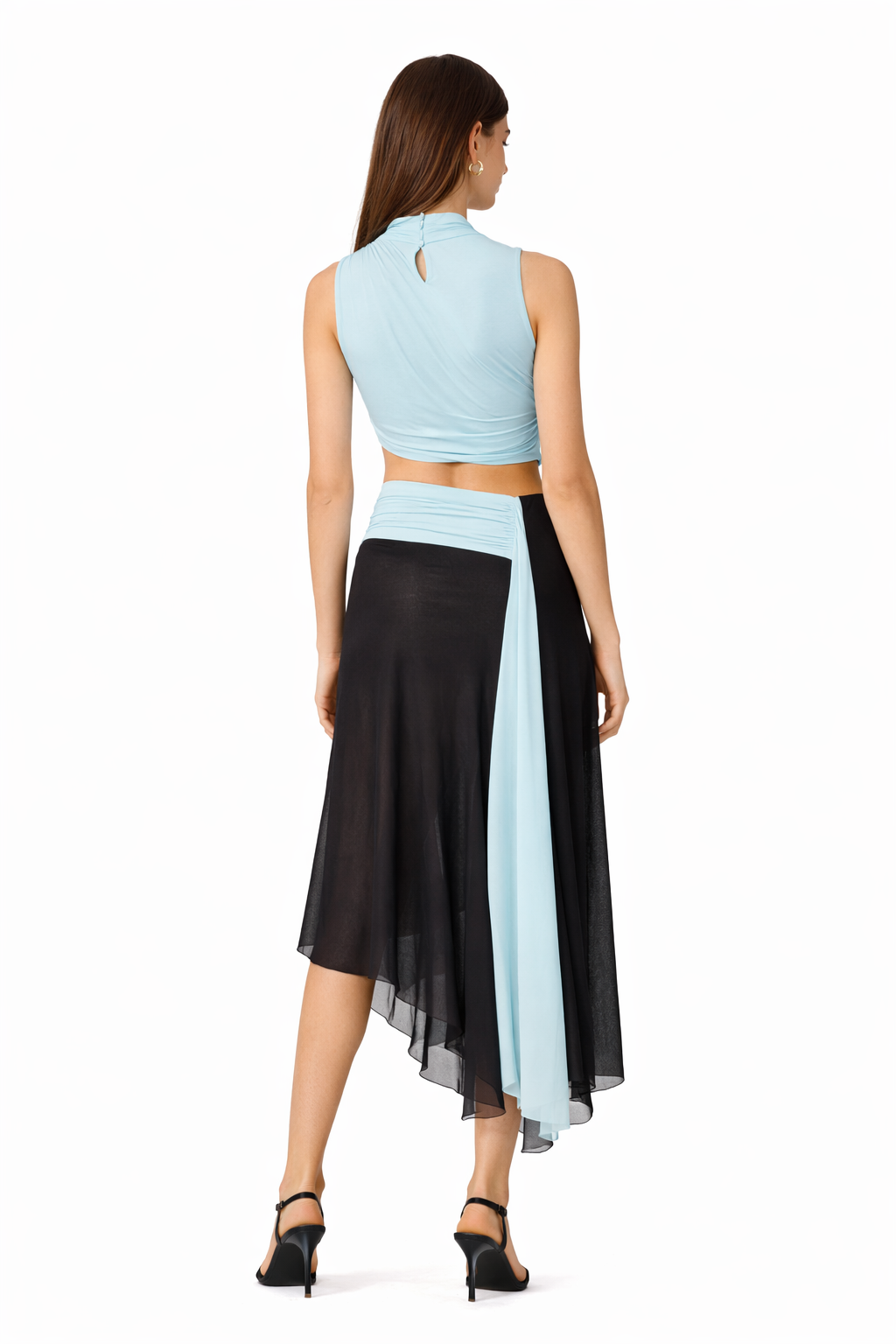 Aqua Drape Skirt & Top Co-Ord Set