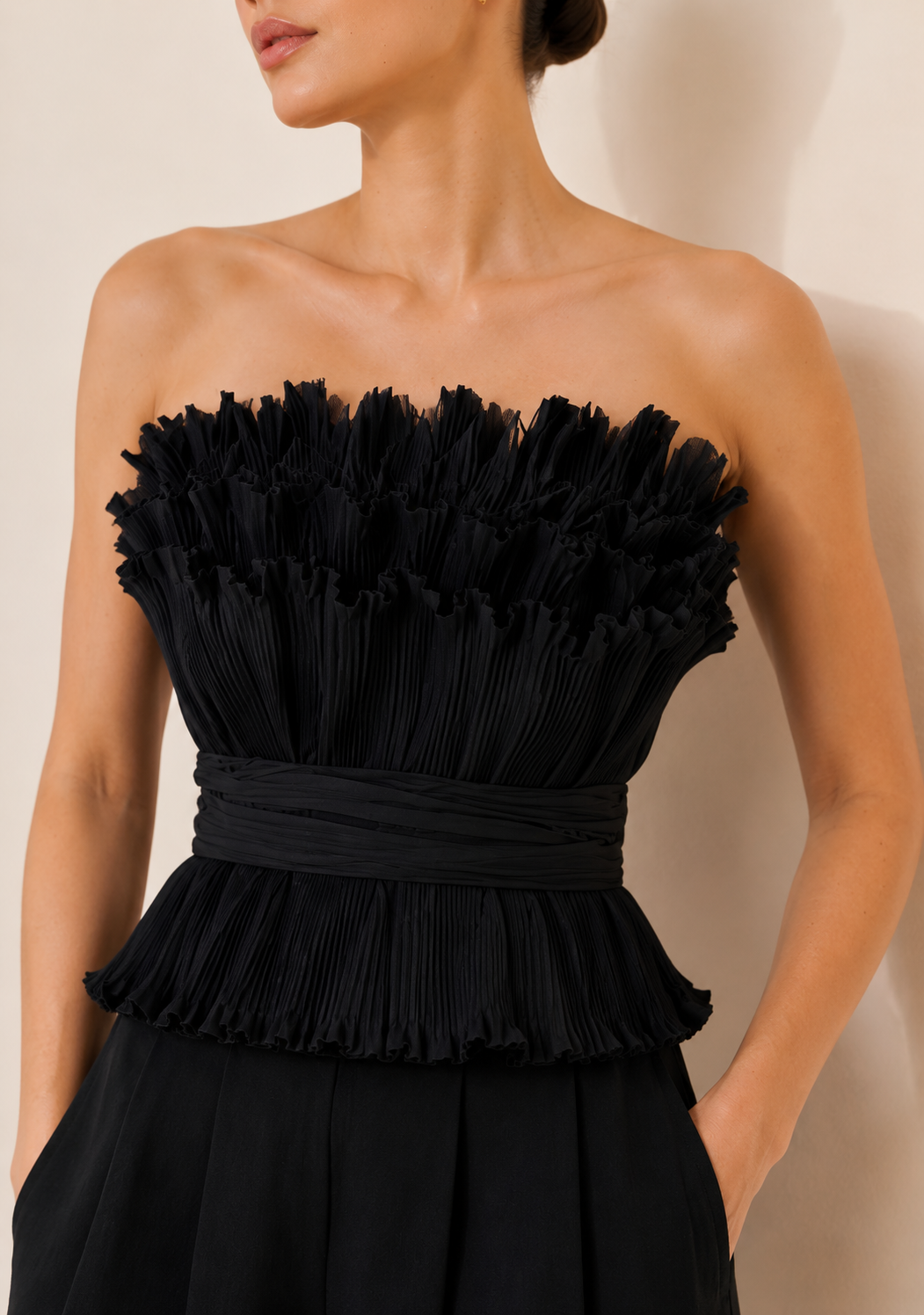 Raven Pleated Top and pants Set