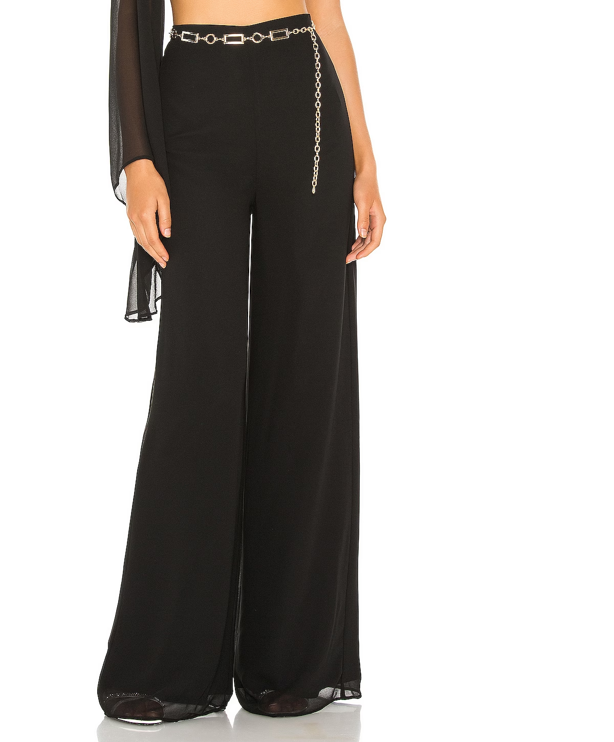 Solid Color Black one shoulder Top and Pants