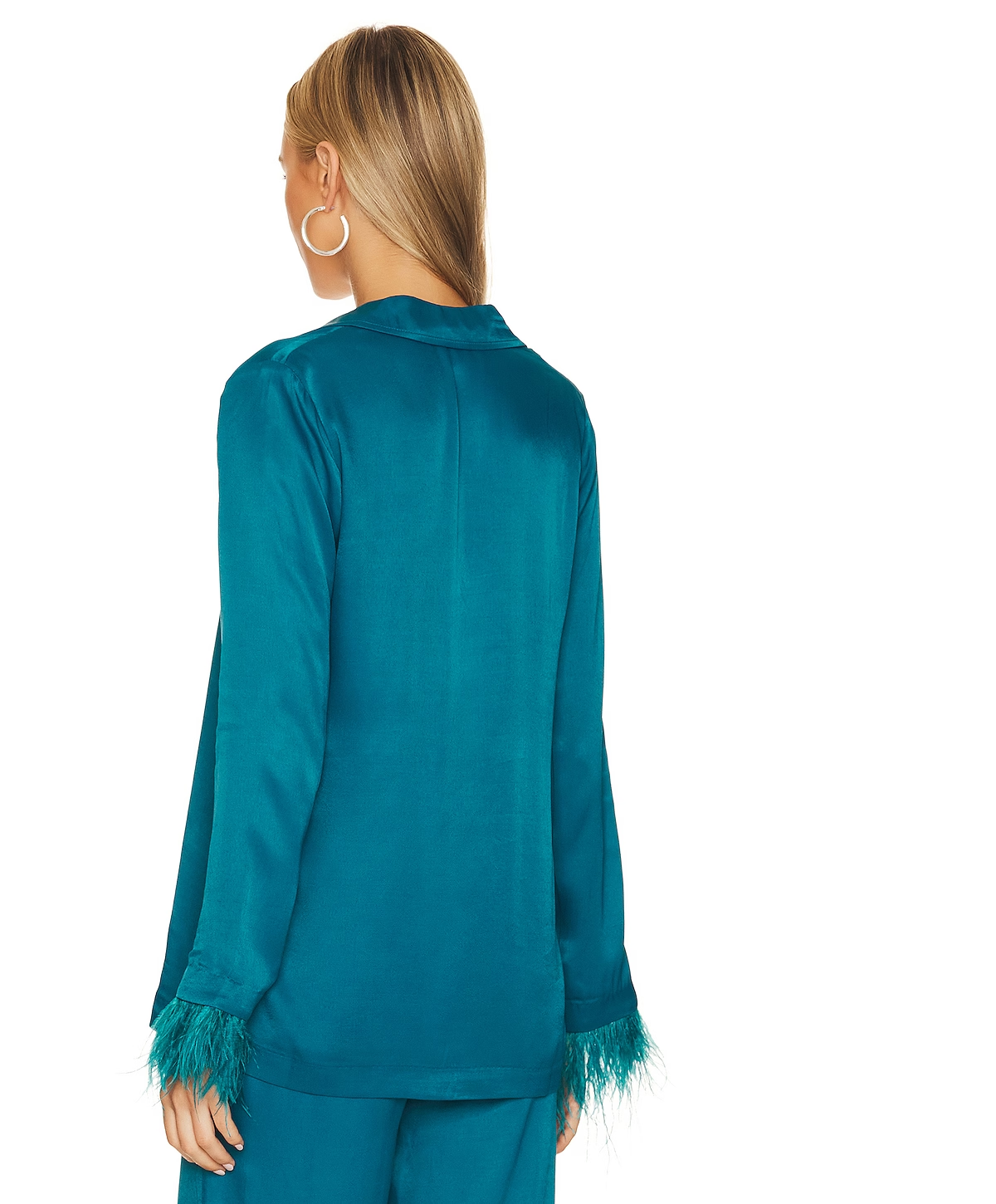 Teal Blue Fur Lounge Wear Co-Ord Set