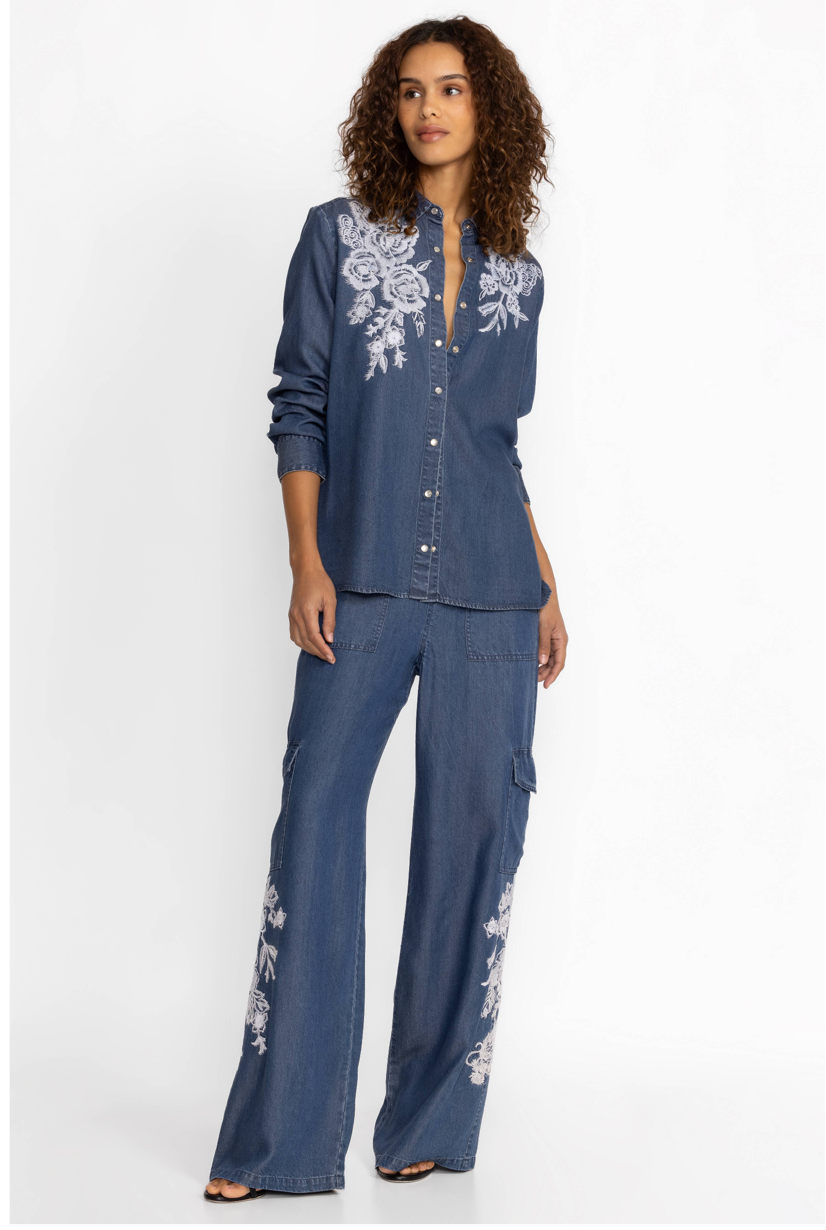 Soft Cotton Denim Embroidered Co-Ord Set