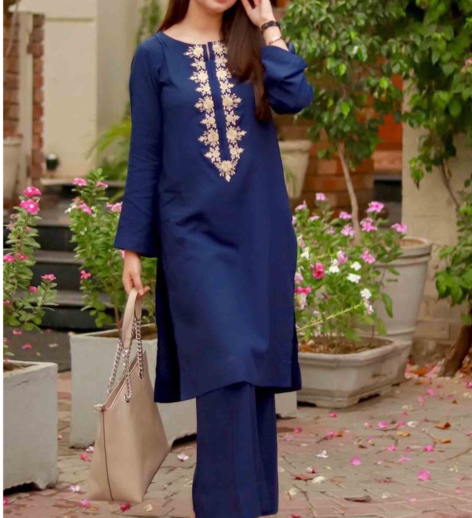 Nevy Blue embroidery suit