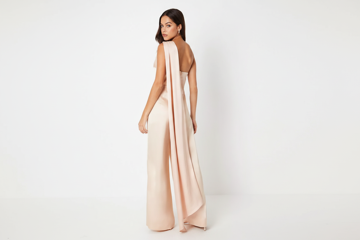 Drape Shoulder Jumpsuit