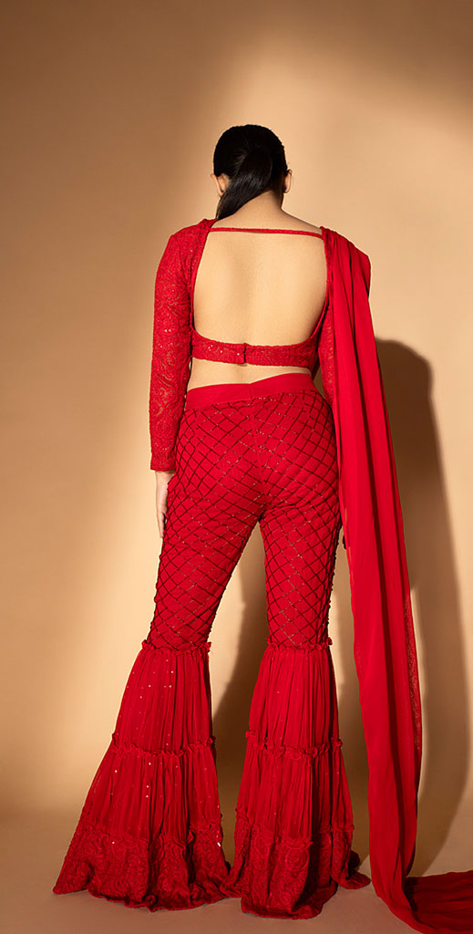 Red Sharara set