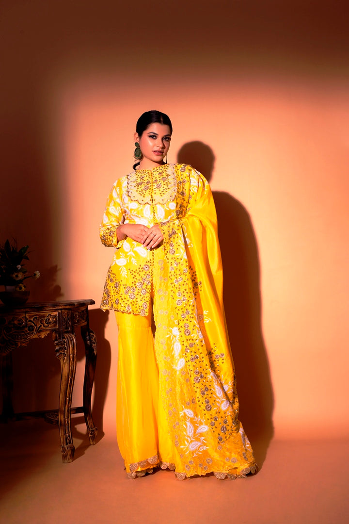 Yellow sharara suit