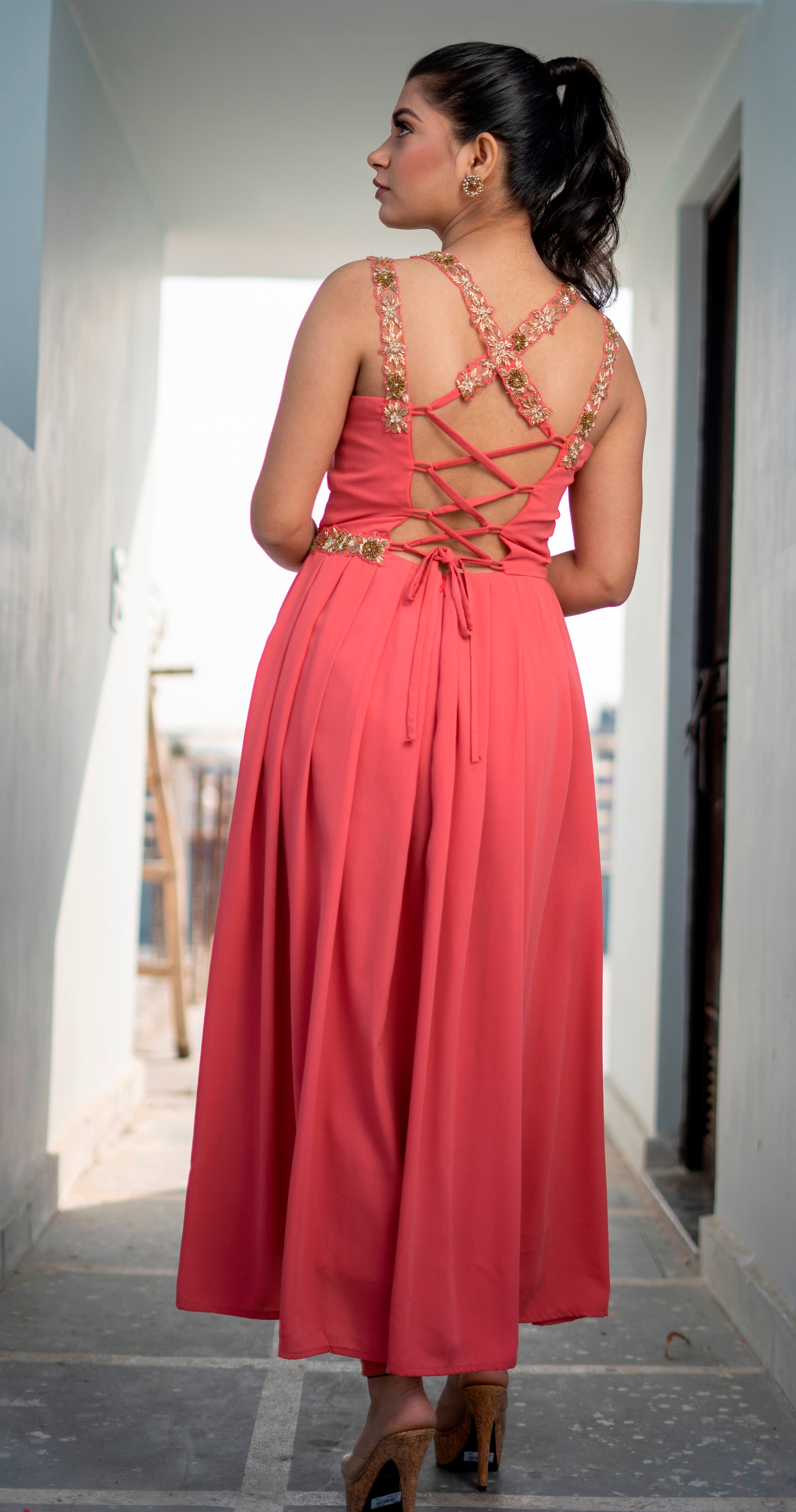 Pink Backless Suit Set