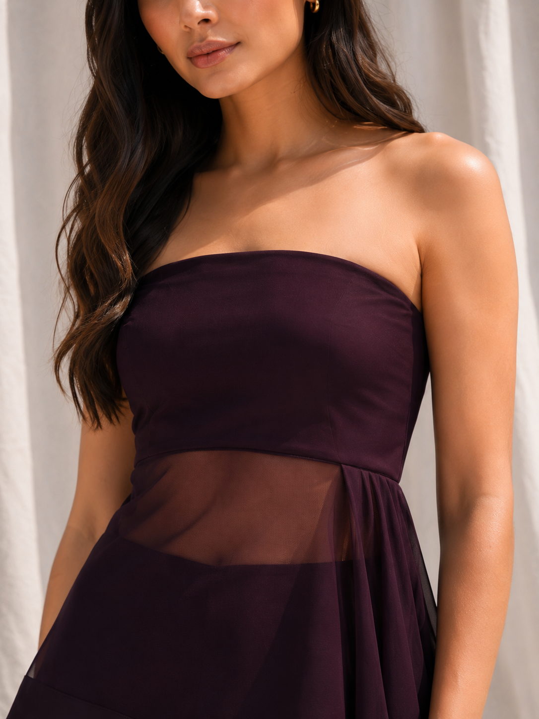 Asymmetric Sheer Drape Top