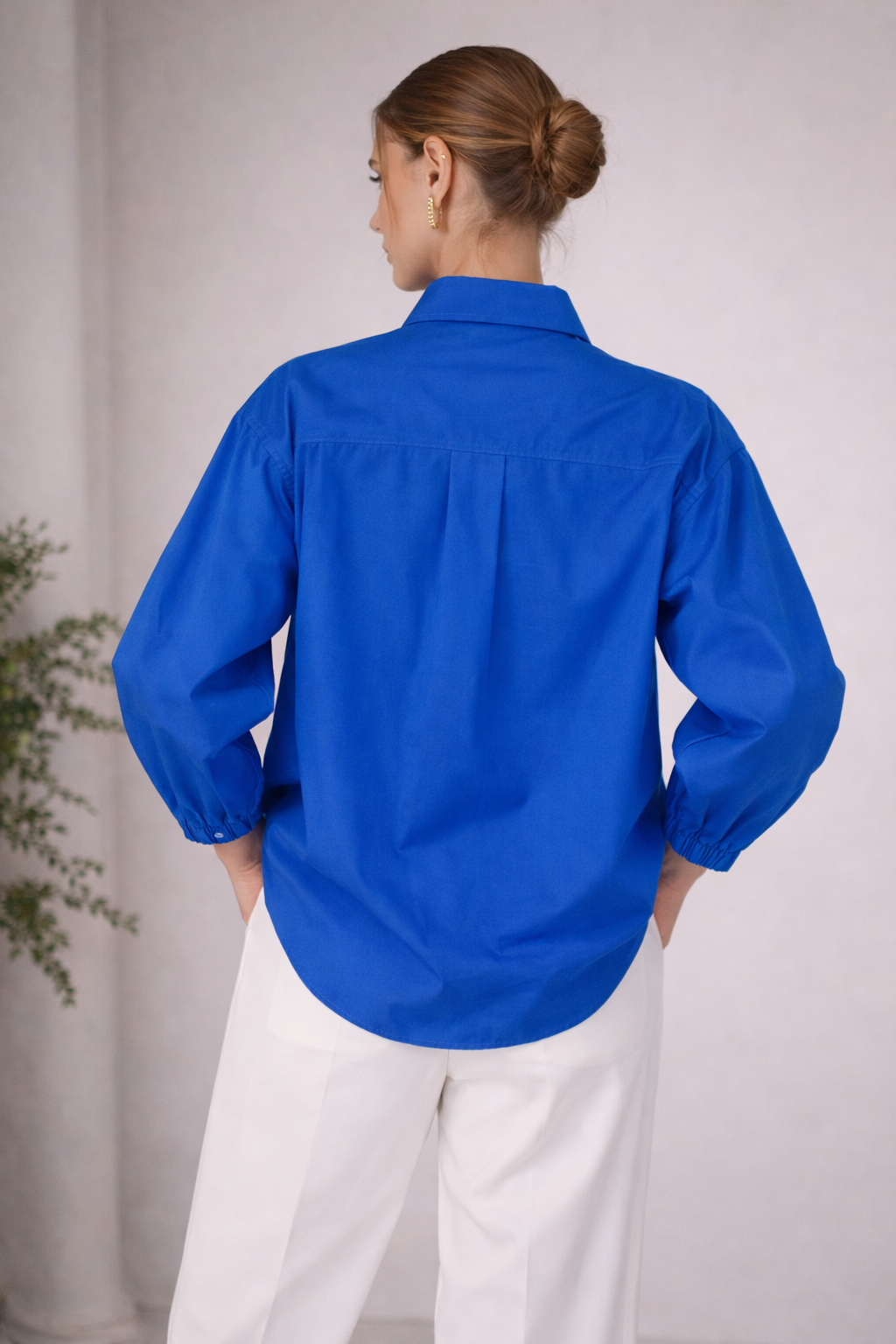 Azure Bloom Embroidered Shirt