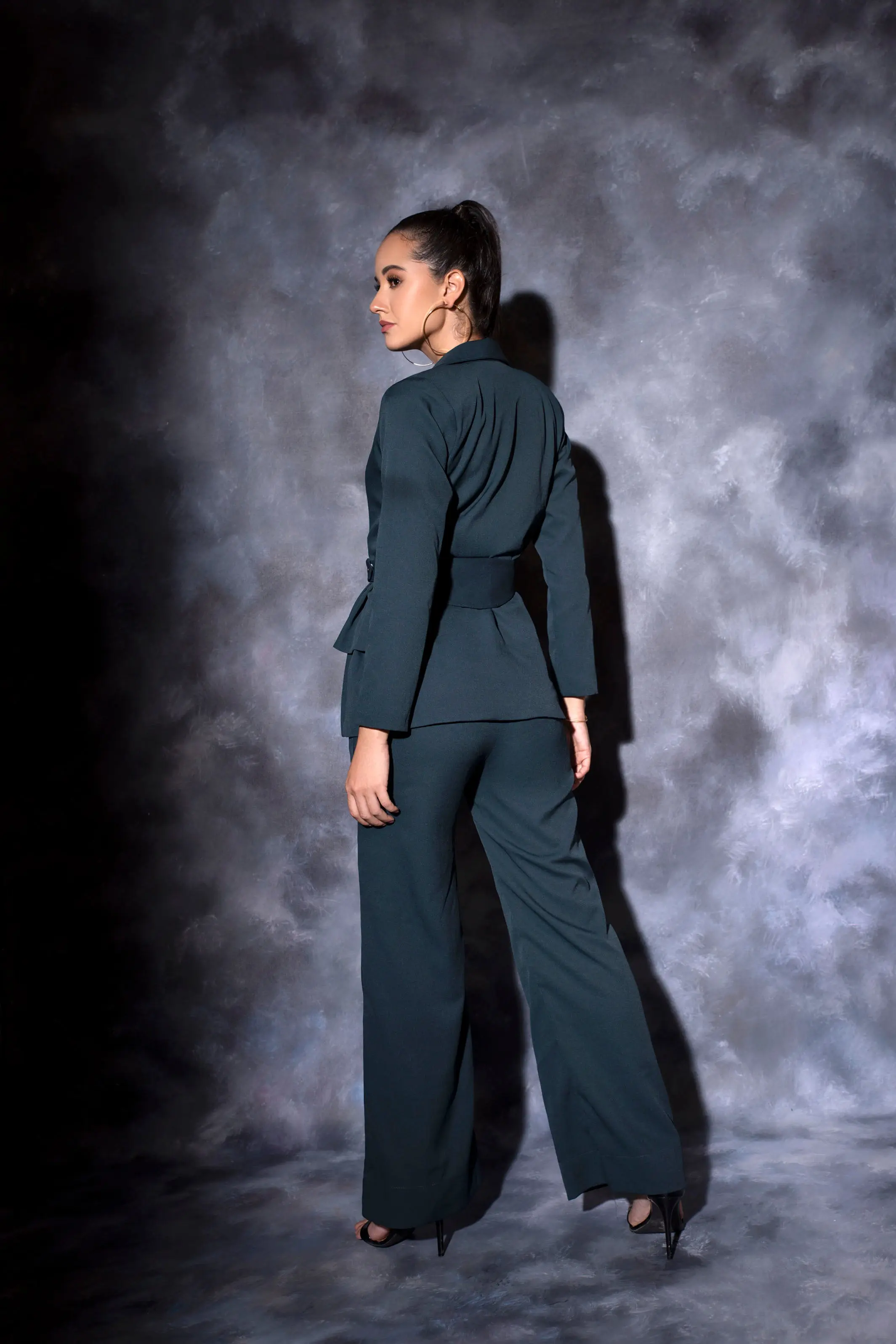 Belted Pleat-Detail Co-ord Set