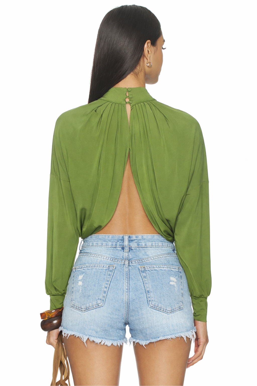 Olive Drape Crop Top