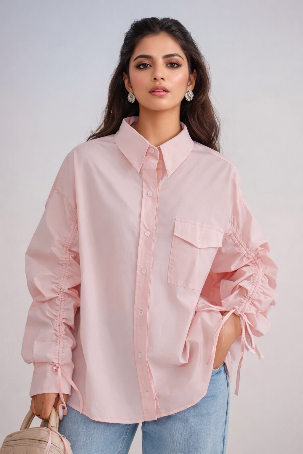 Ruched Sleeve Shirt