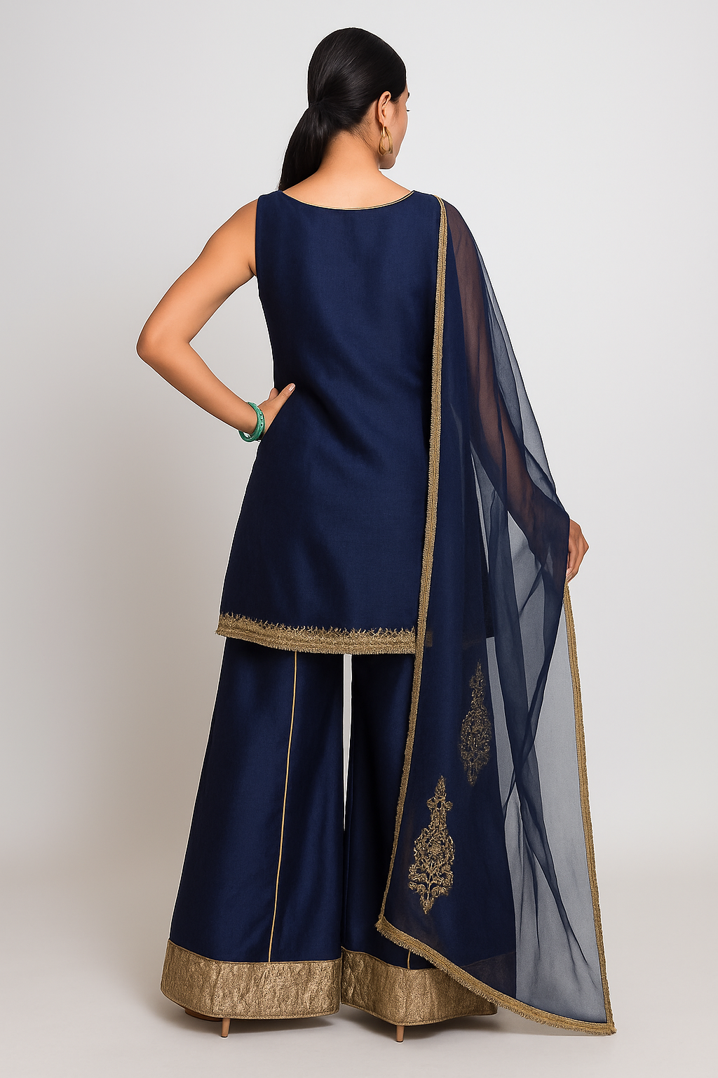 Sunehri Saaj Blue Sharara Set