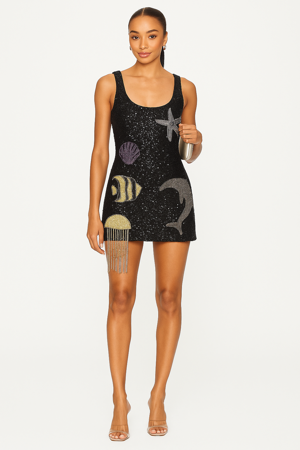 Ocean Embellished Mini Dress