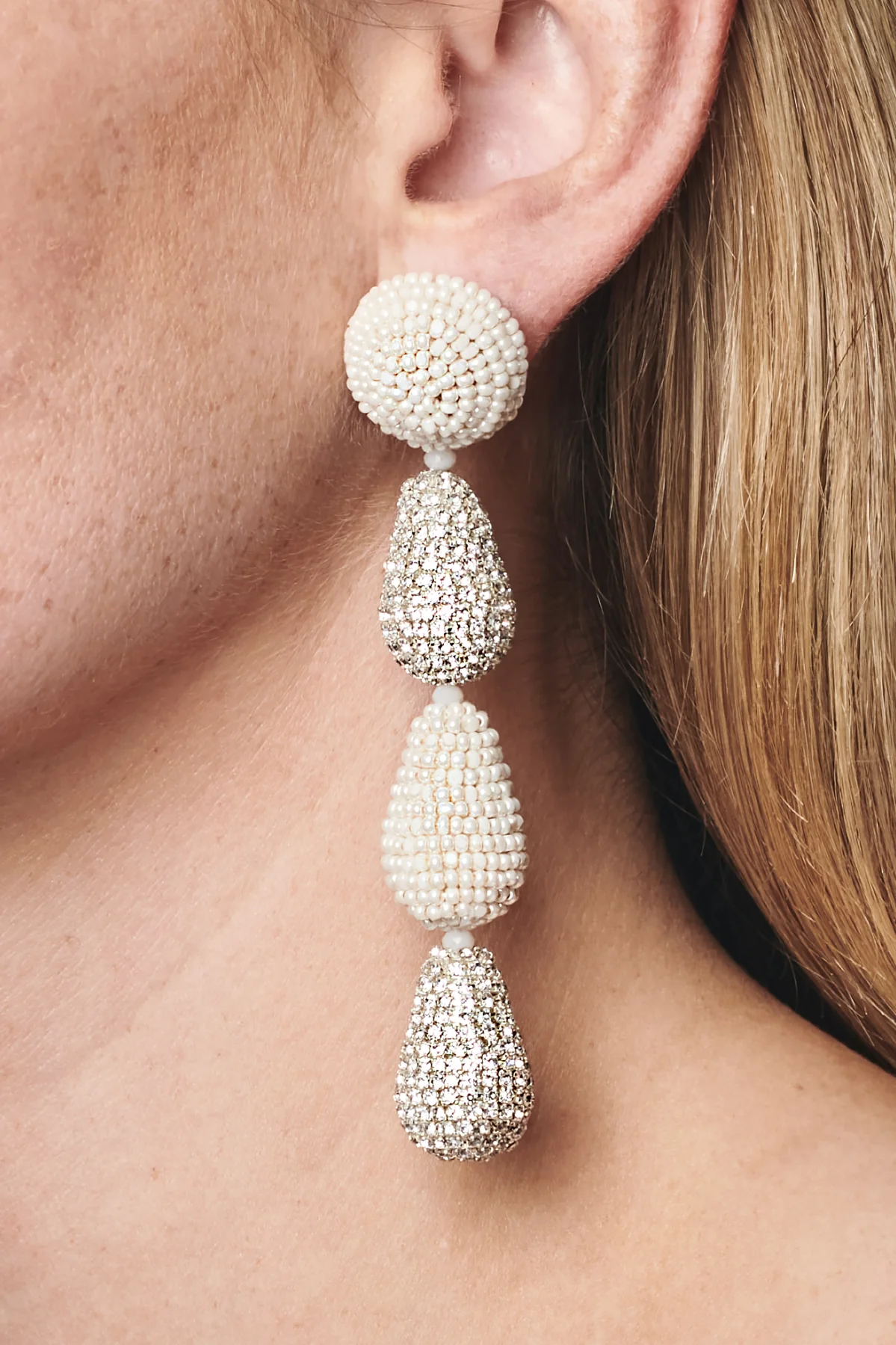 White 2025 crystal earrings