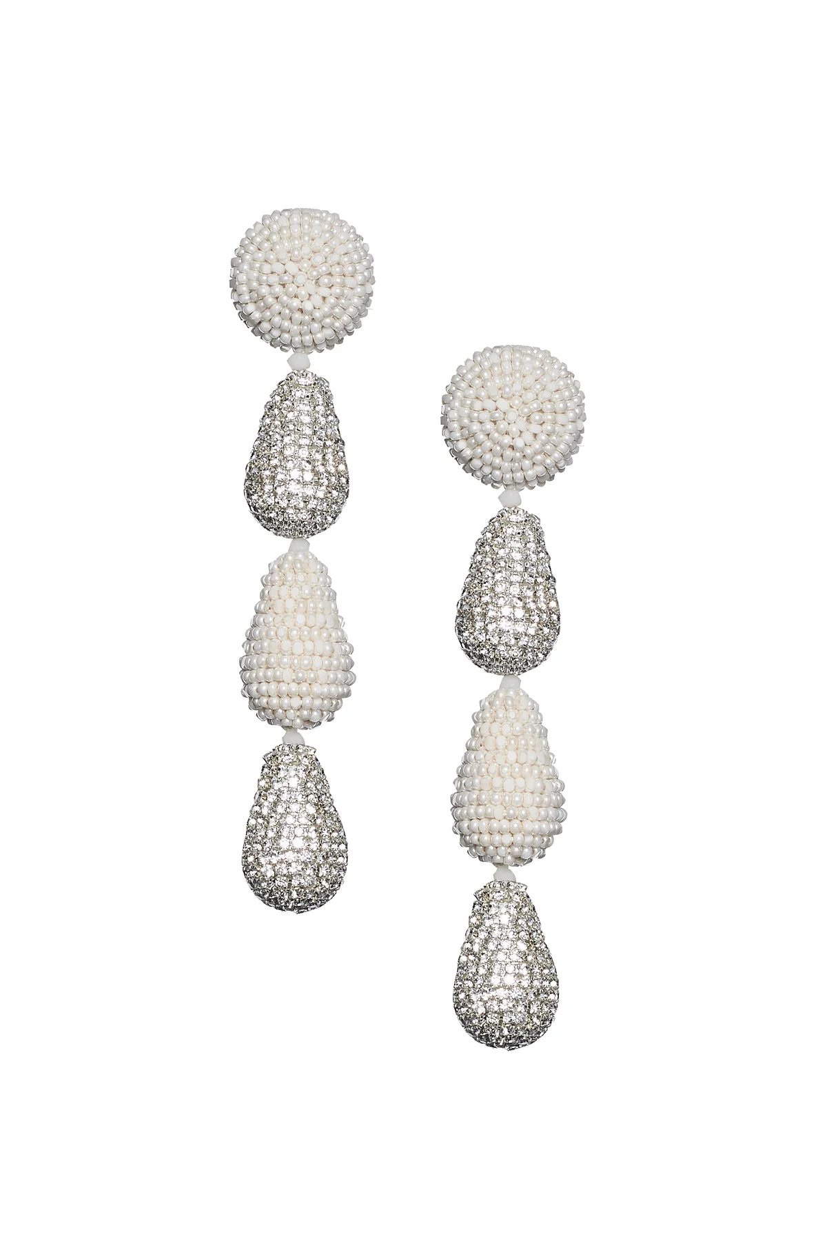 Smooth White Crystal Earrings
