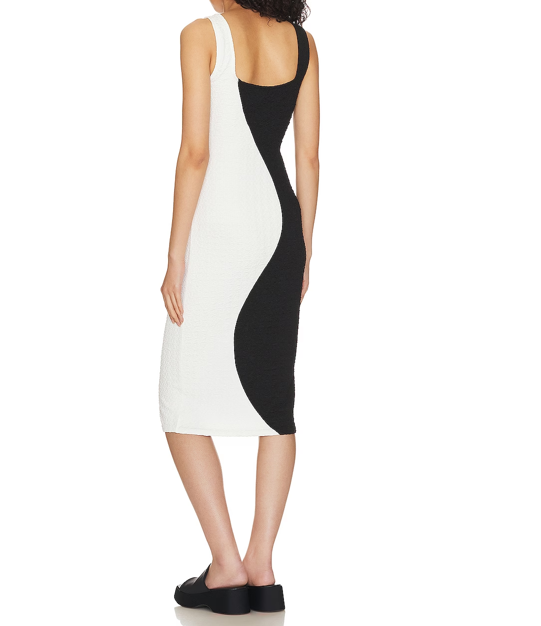 Two Tone Knee Length Bodycon Dress