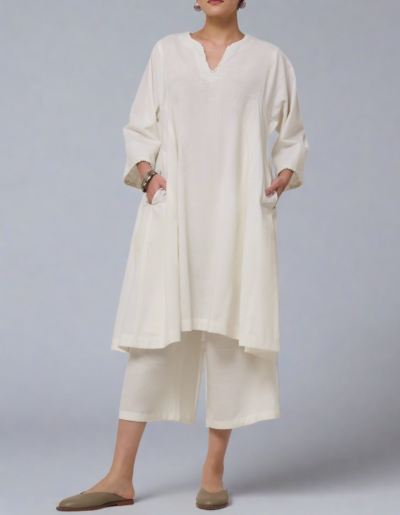 Cotton kurta set White