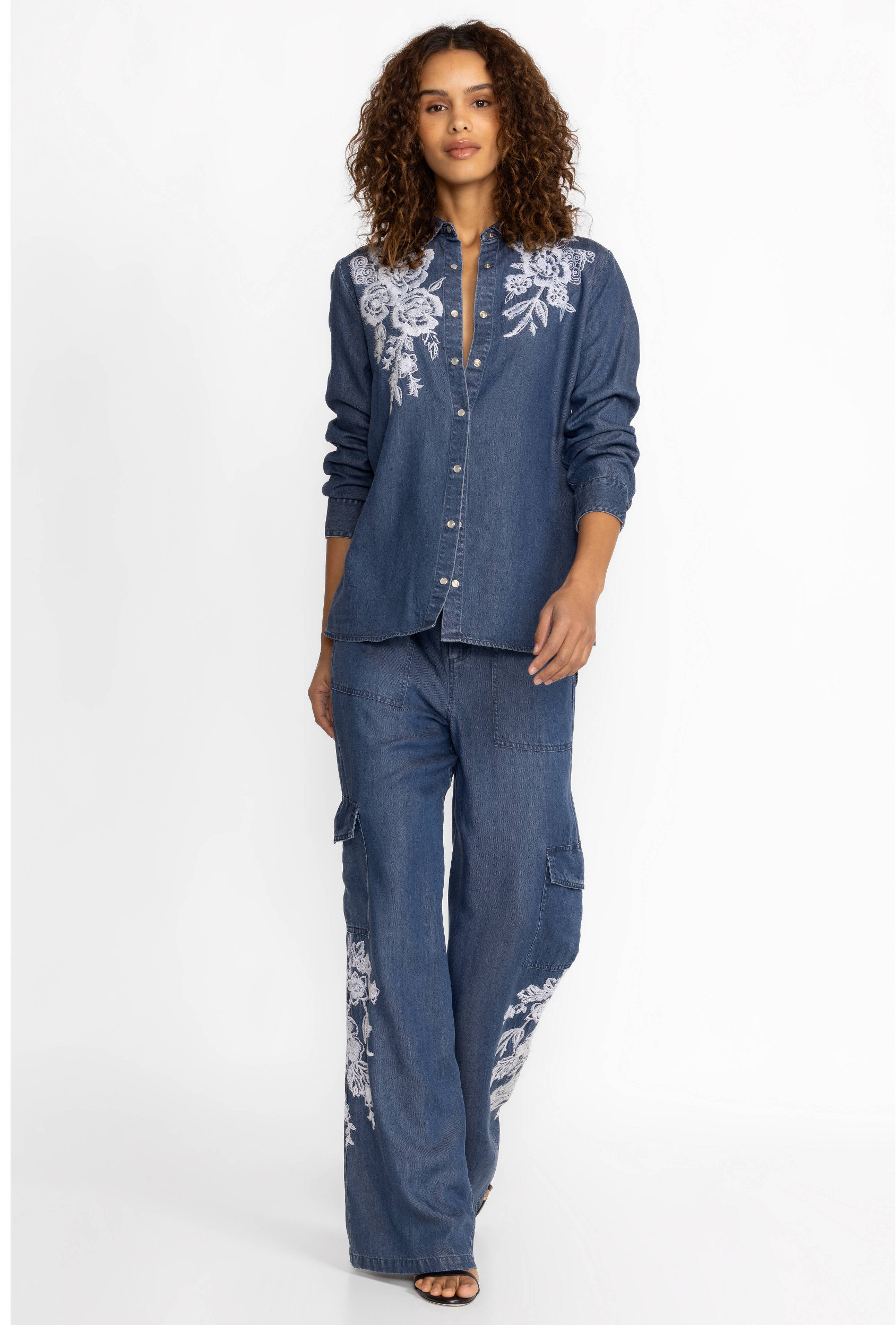 Soft Cotton Denim Embroidered Co-Ord Set