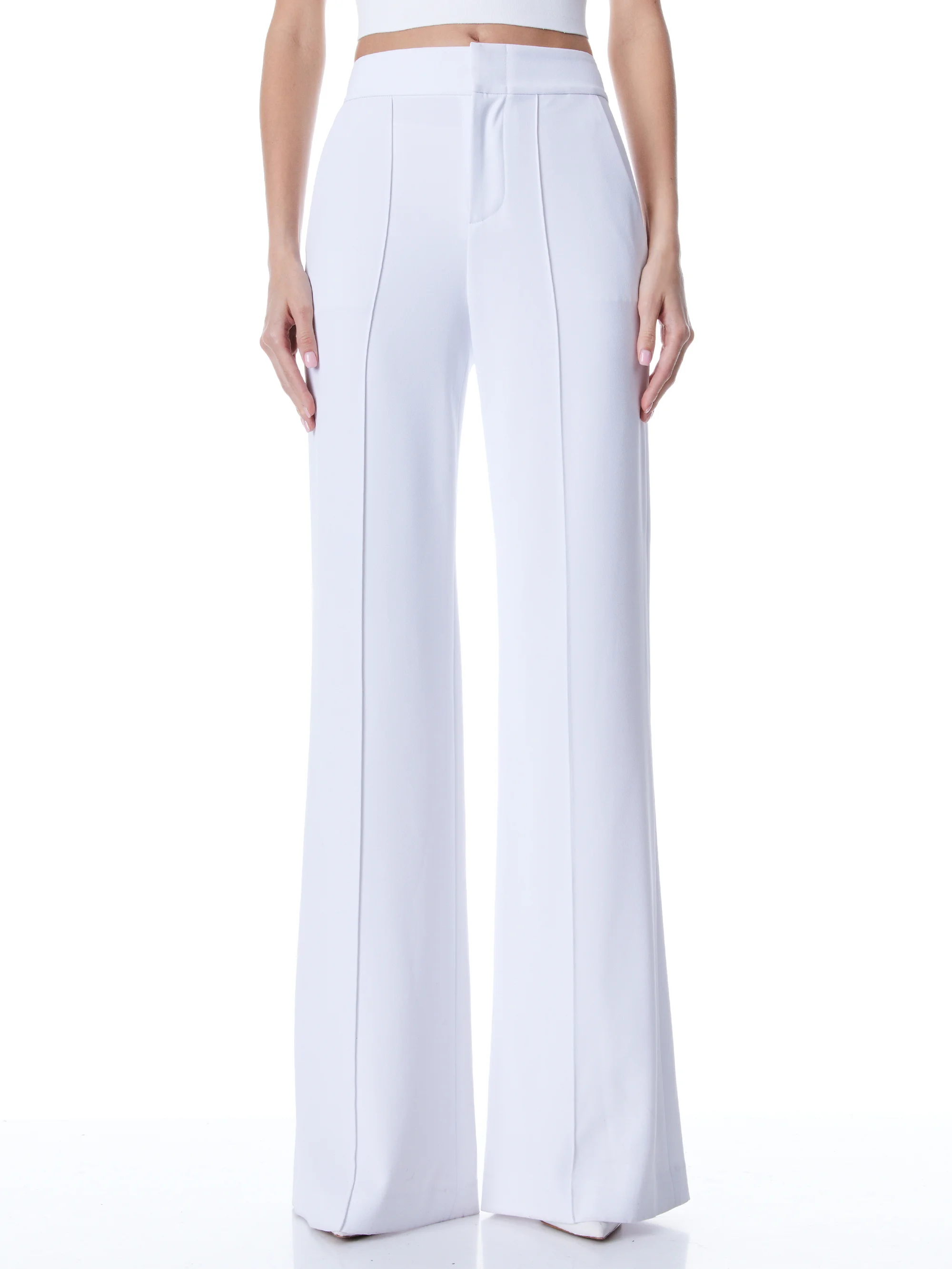 White Center Pintuck Wide leg Pants