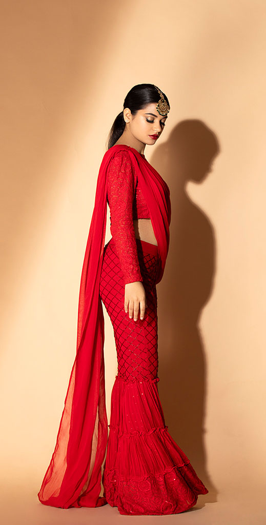 Red Sharara set