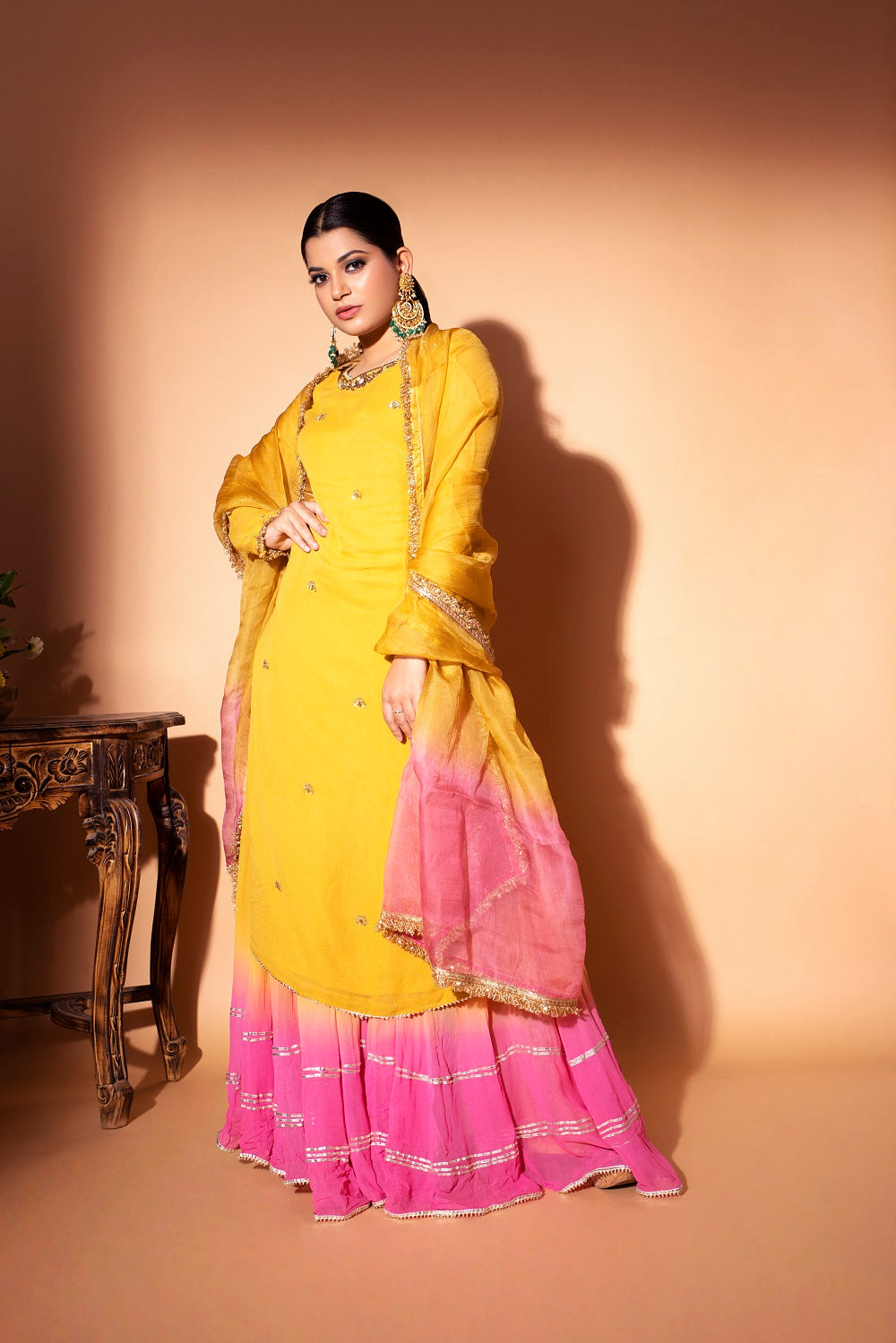 Two tone sharara and Kurta Set