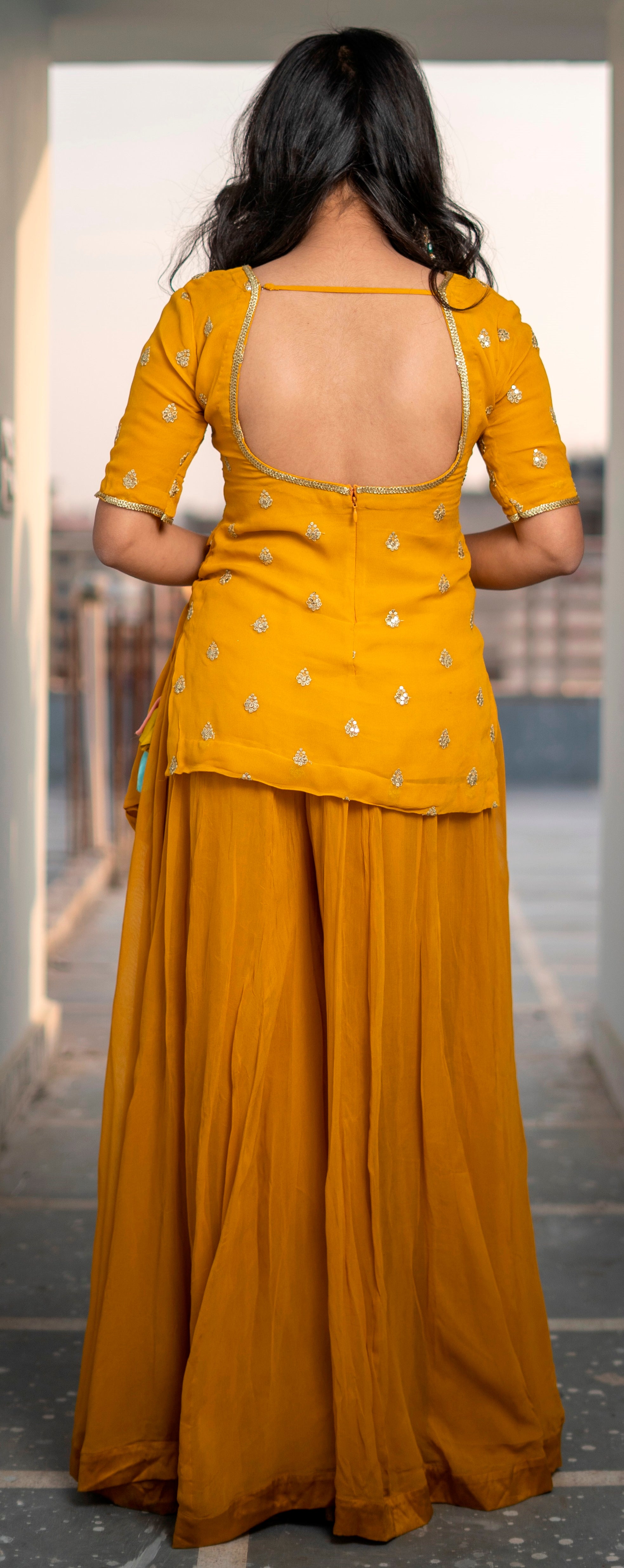 Yellow Short Kurta Suit Set